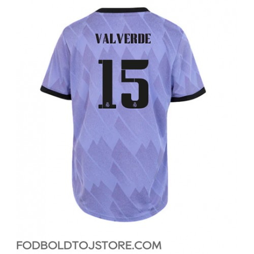 Real Madrid Federico Valverde #15 Udebanetrøje Dame 2022-23 Kortærmet